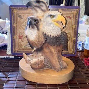 Neil J Rose 1996 limited edition "Birds of Prey" three bald eagle heads, #352